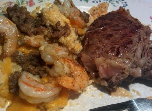 steak, shrimp and cheese faux-grits are diabetes friendly