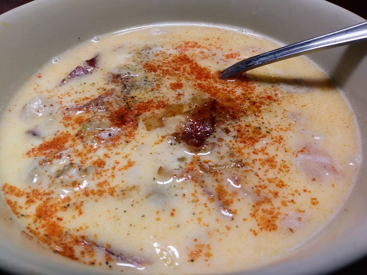 Diabetic Friendly Bacon, Oyster Soup Diabetes Warrior