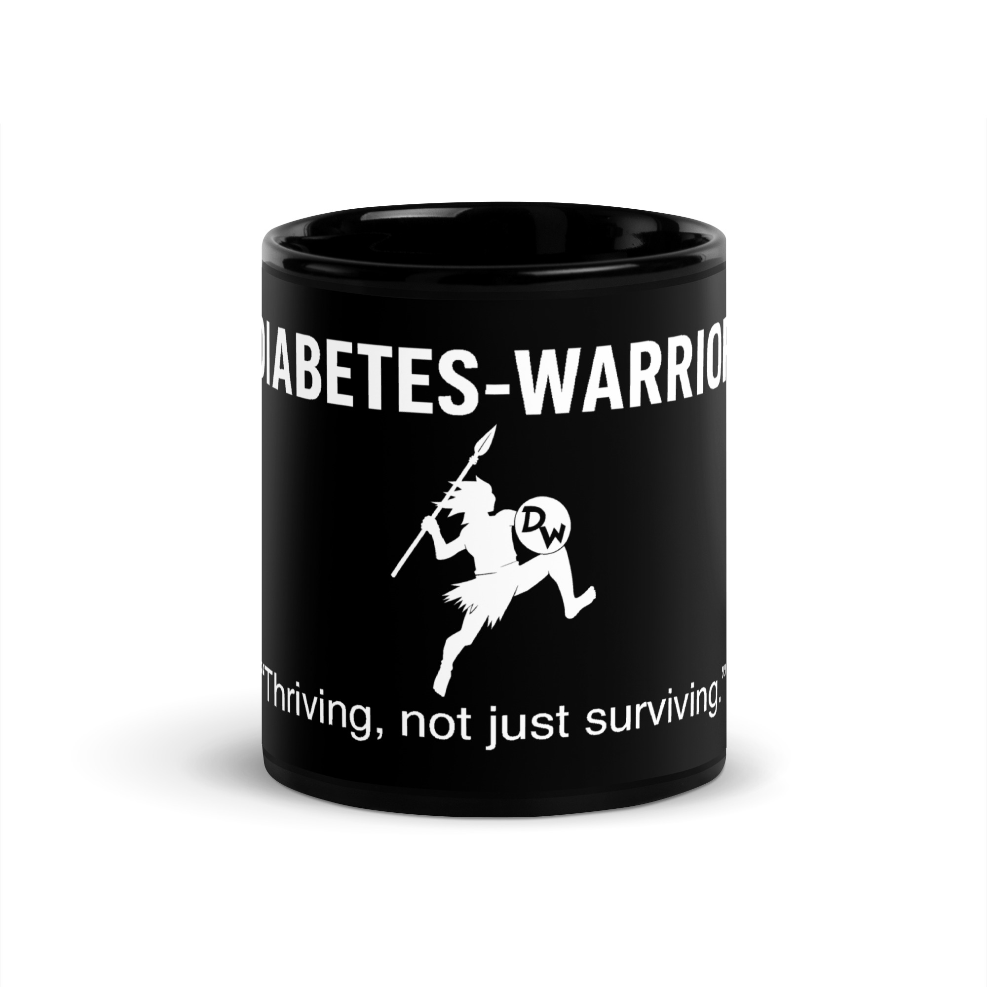Diabetes Warrior - Black Glossy Mug