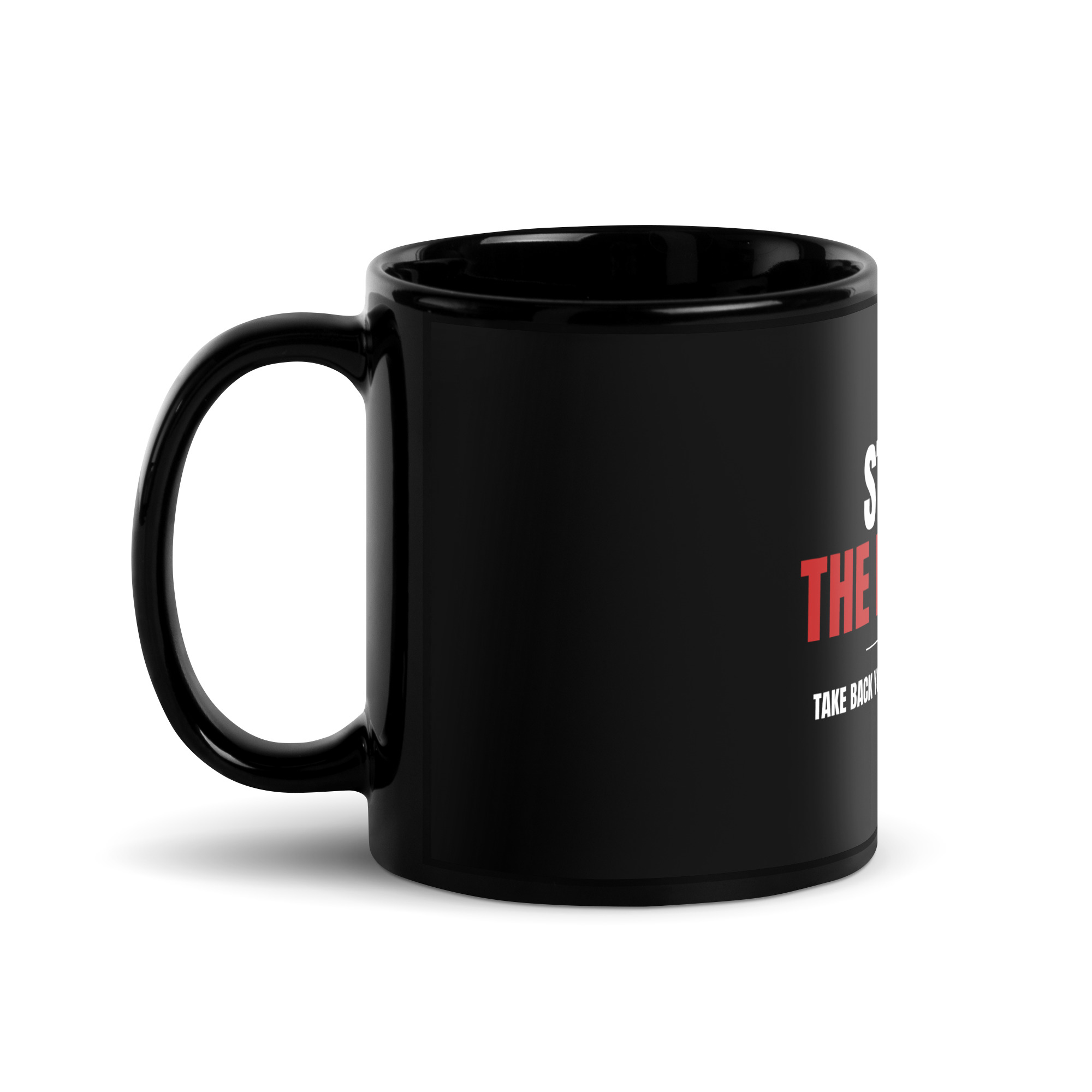 Starve the Machine - Black Glossy Mug - Image 4