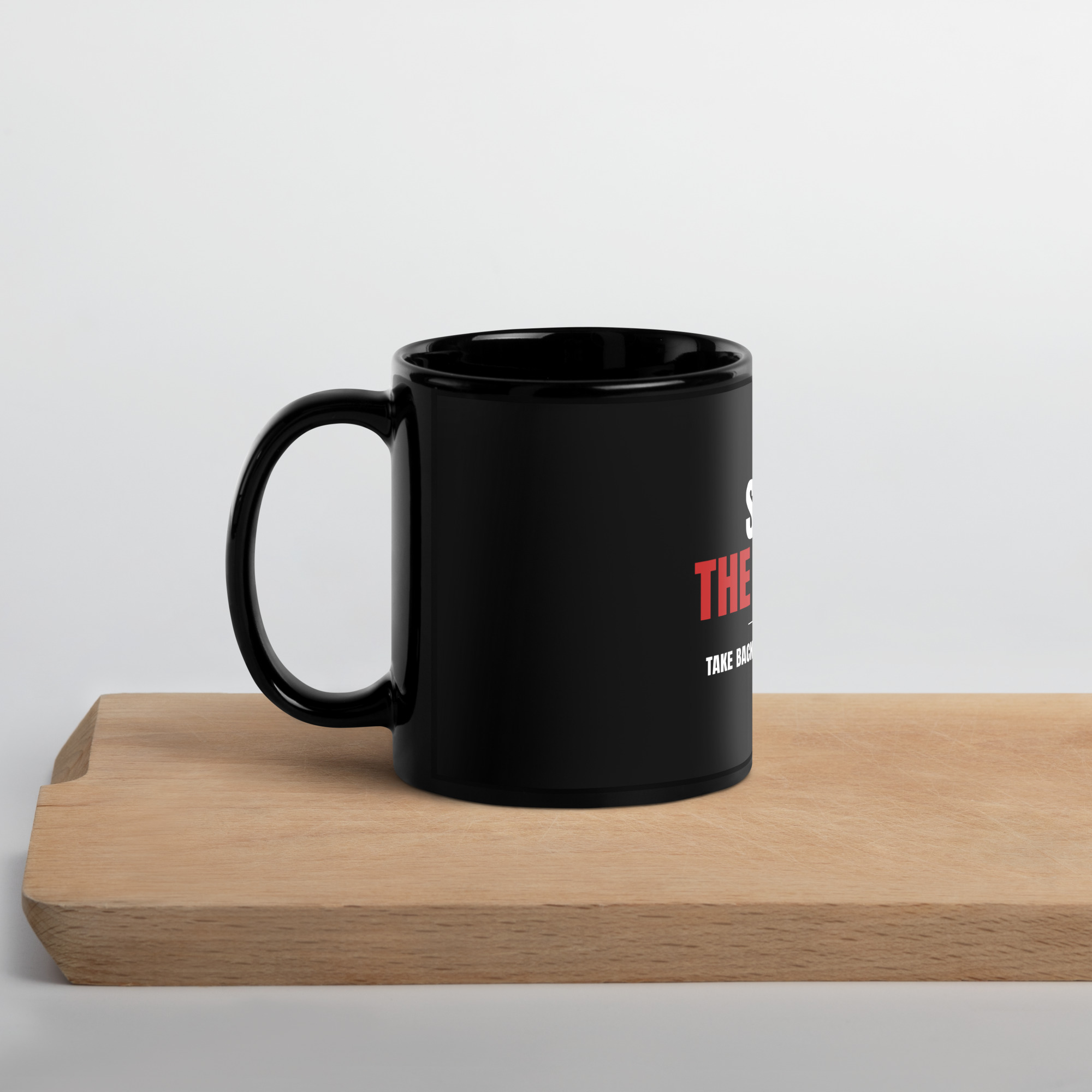 Starve the Machine - Black Glossy Mug - Image 5