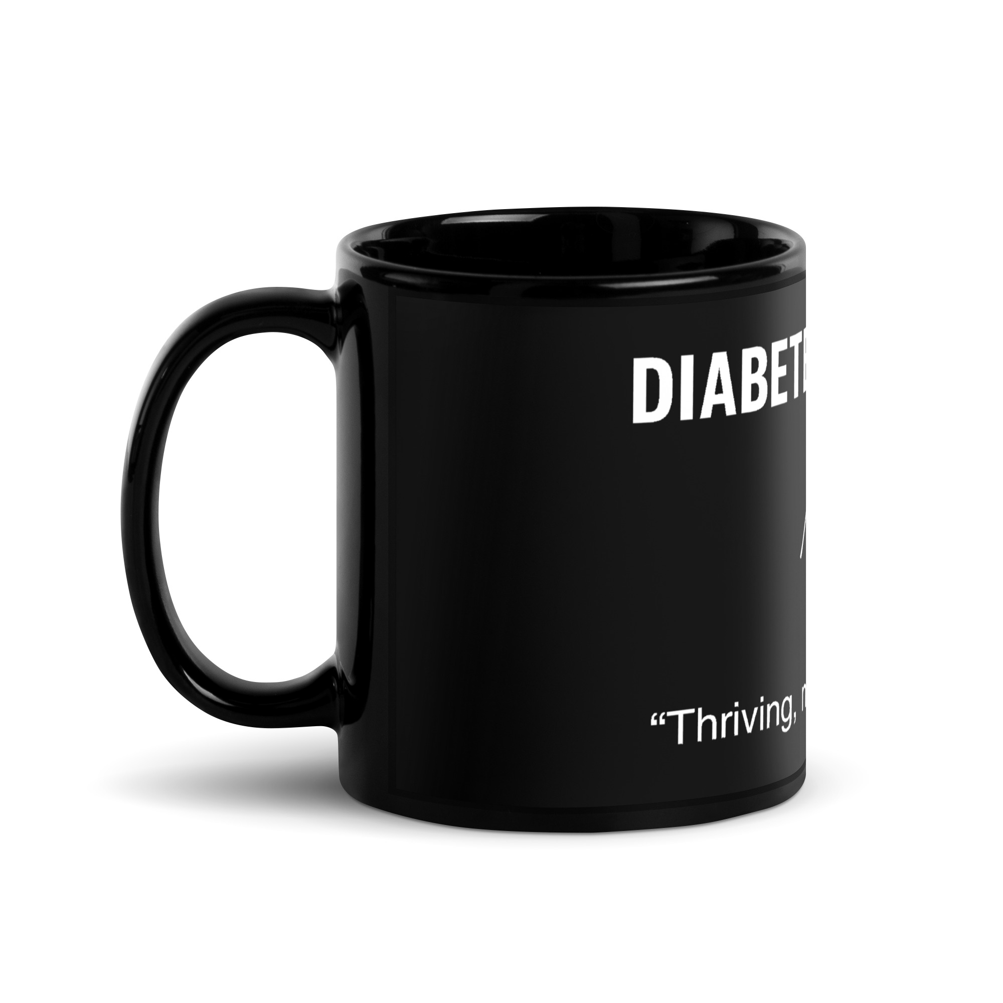 Diabetes Warrior - Black Glossy Mug - Image 3