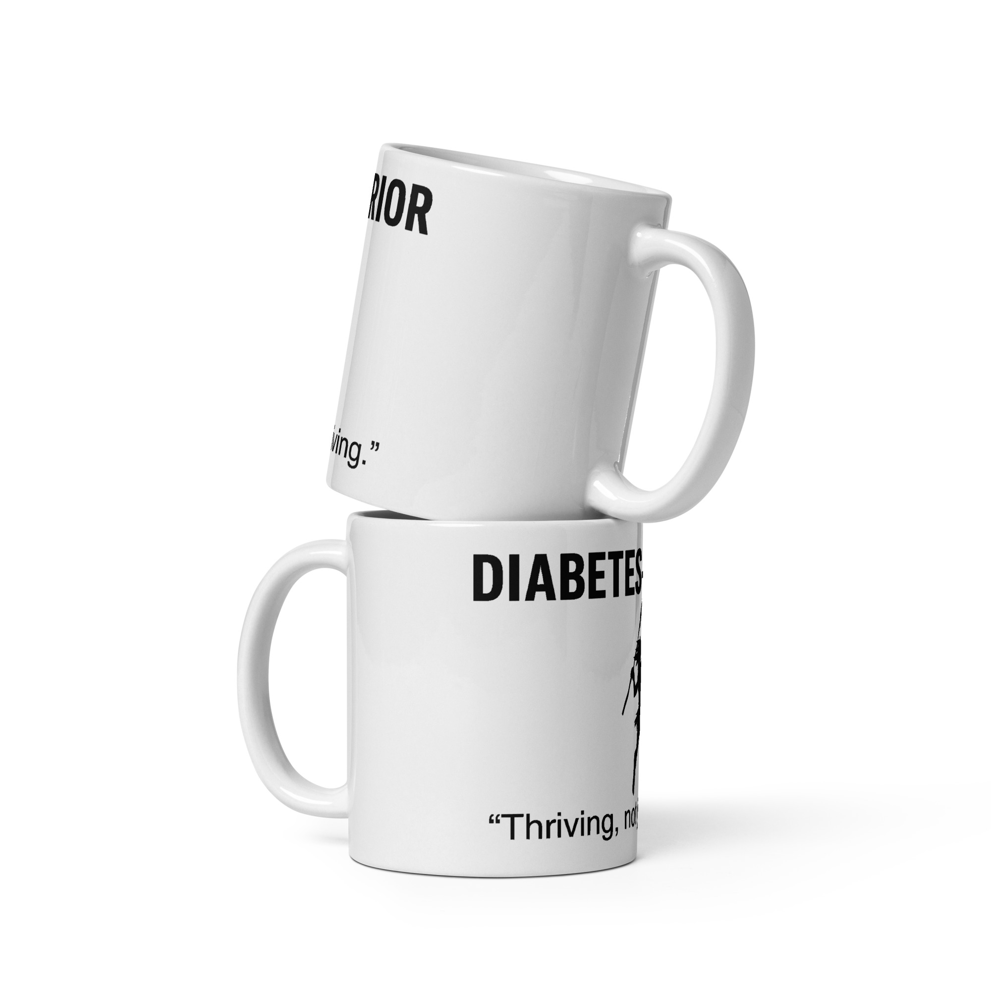 Diabetes Warrior - White glossy mug - Image 2